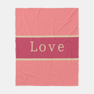 Couverture Polaire Love Pink Typography Motif