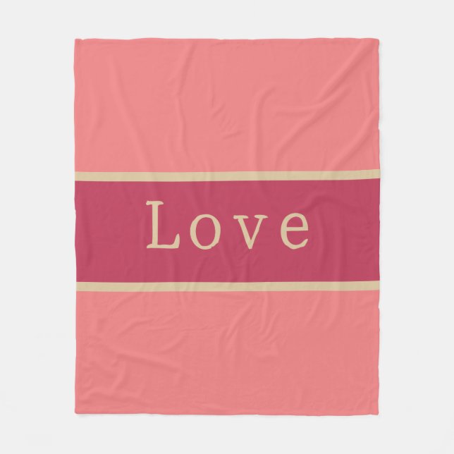 Couverture Polaire Love Pink Typography Motif (Devant)