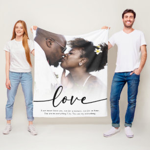 Couverture Polaire Love Saying Script Photo