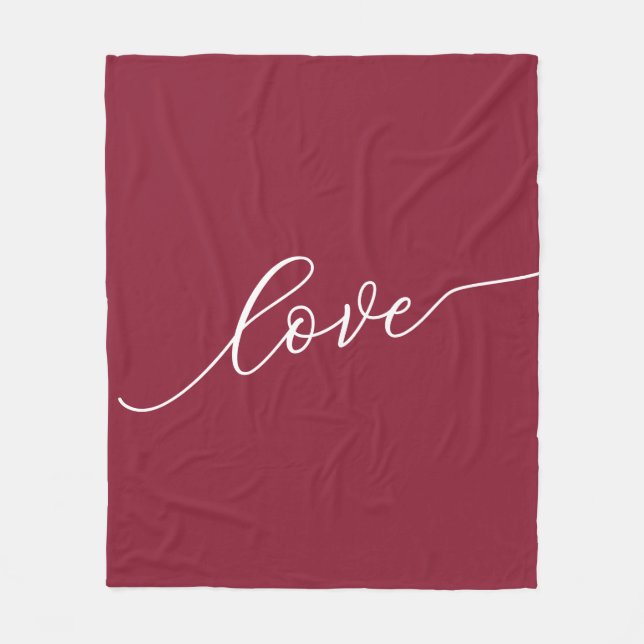Couverture Polaire Love Simple Script Red (Devant)