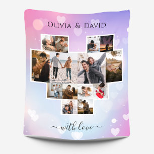 Couverture Polaire Love Valentine's Day Photo Collage