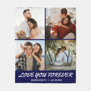 Couverture Polaire Love You Forever Collage photo moderne 4