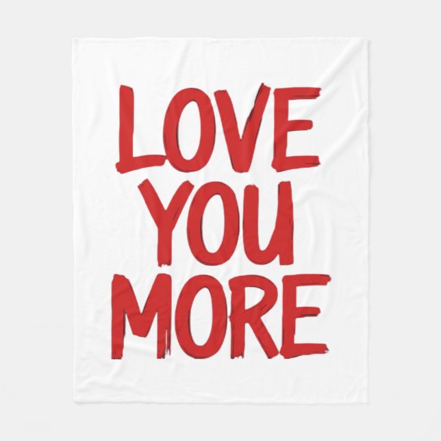 Couverture Polaire Love You More Minimal Heartfelt Design  (Devant)