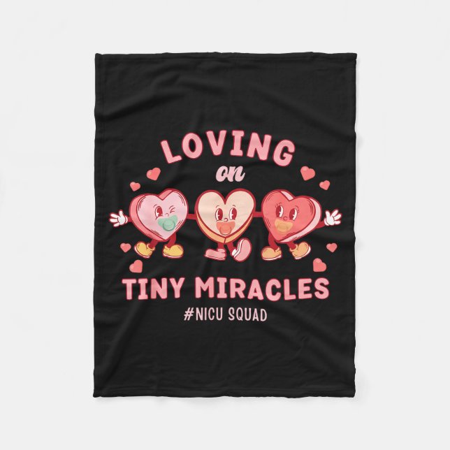 Couverture Polaire Loving On Tiny Miracles Nicu Squad Valentines Neon (Devant)