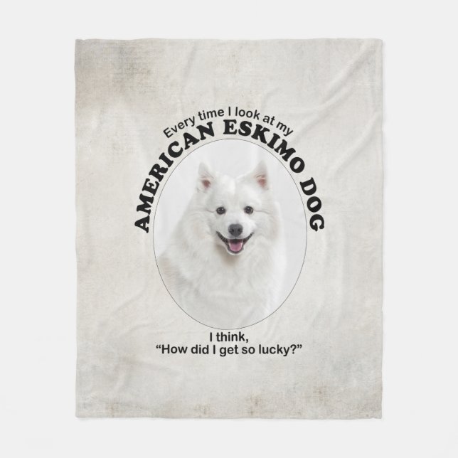 Couverture Polaire Lucky American Eskimo Chien (Devant)