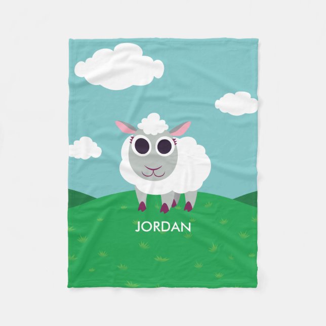 Couverture Polaire Lulu les moutons (Devant)