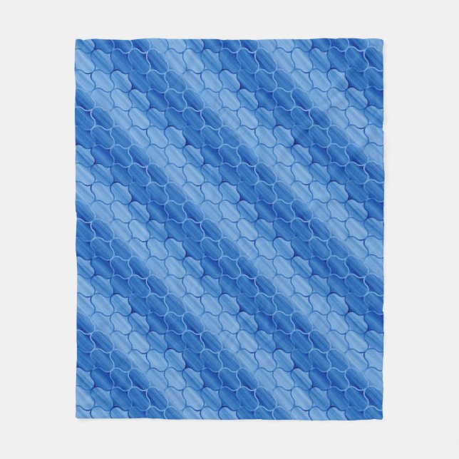 Couverture Polaire Lumière diagonale et Motif d'oignon bleu foncé (Devant)