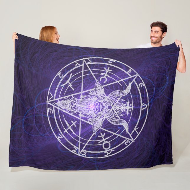 Couverture Polaire Lumière nulle de noir d'énergie de Baphomet (En situation)