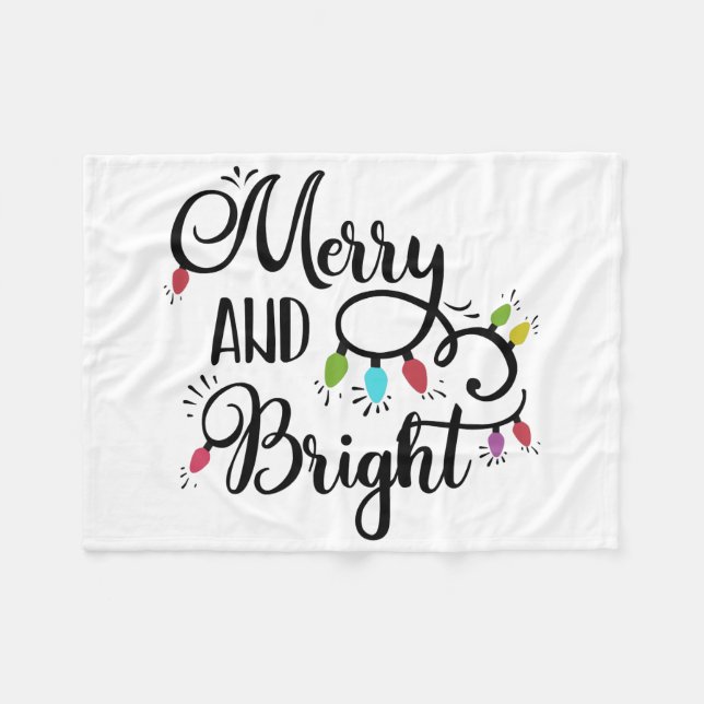 Couverture Polaire lumières de vacances joyeuses et lumineuses (Devant (Horizontal))