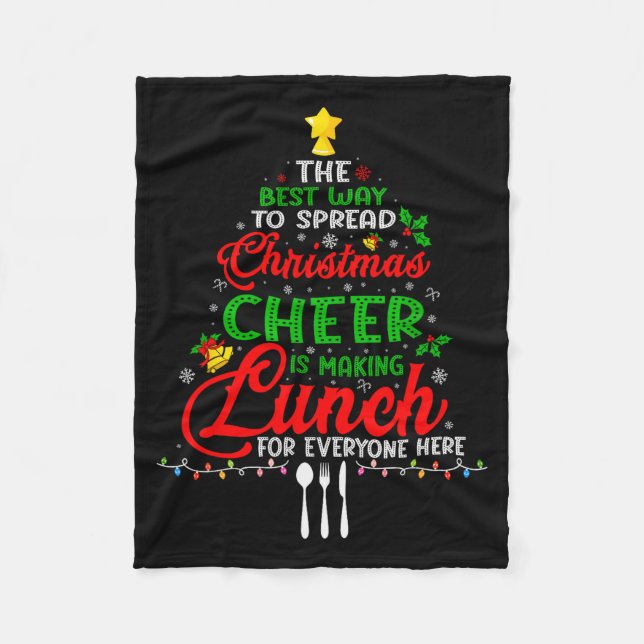 Couverture Polaire Lunch Lady Christmas Xmas School Cafeteria Lunch L (Devant)