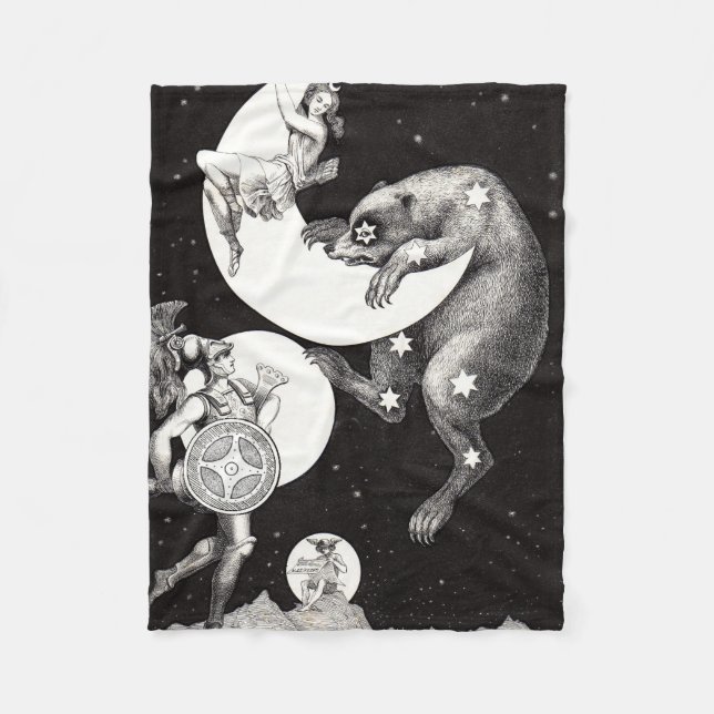 Couverture Polaire Lune céleste ciel Univers Dieu Nuit Illustration (Devant)
