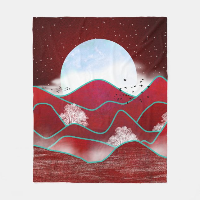 Couverture Polaire Lune rouge (Devant)