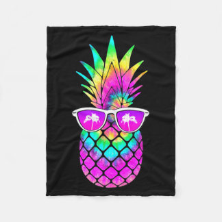 Couverture Polaire Lunettes de soleil Tie Dye Ananas d'été Fruit Trop