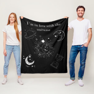Couverture Polaire L'univers du dessin noir moderne motif pour lui