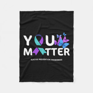 Couverture Polaire Lutte Contre Le Suicide Ribbo Turquoise Et Violet
