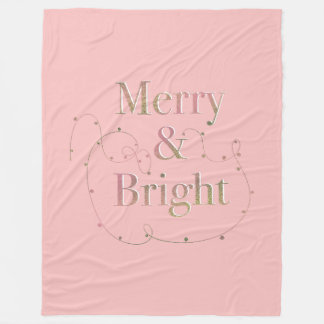 Couverture Polaire Lux Christmas Merry & Bright on Pink