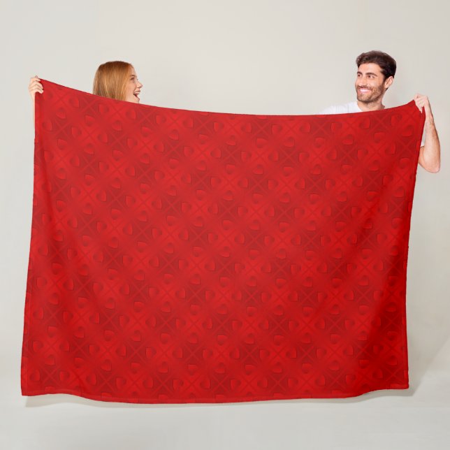 Couverture Polaire Luxe Moderne Elégant Coeur Rouge (En situation)