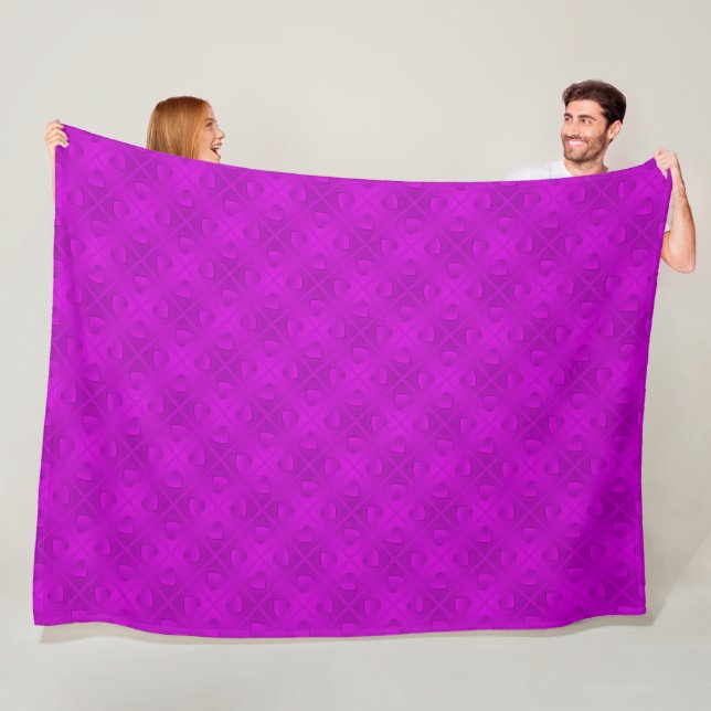 Couverture Polaire Luxe Moderne Élégant Coeur Violet (En situation)