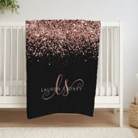 Luxe Rose Gold Parties scintillant Élégant Monogra