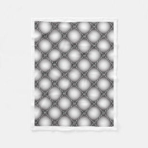 Couverture Polaire Luxueux gris argenté motif capitonné matelassé F