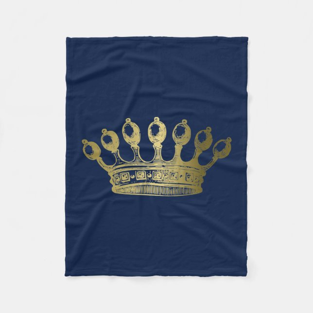 Couverture Polaire Luxuriante Esoteric Gold Crown Navy (Devant)