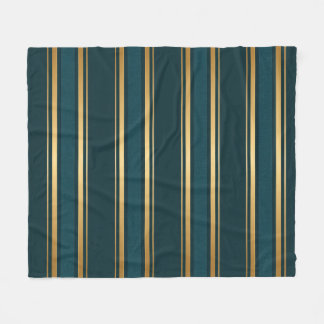 Couverture Polaire Luxury Blue Green Gold Stripe Gift Wrap Pattern