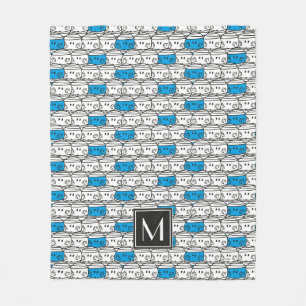 Couverture Polaire M. Bump Motif bleu Monogramme