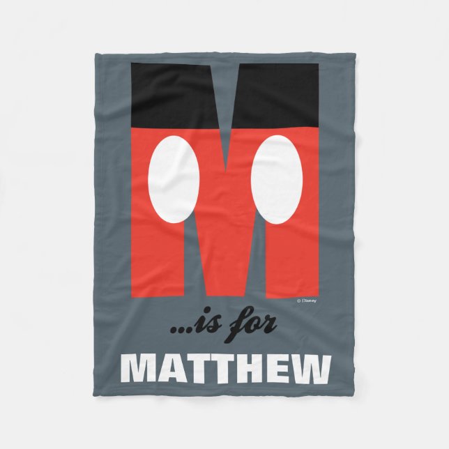 Couverture Polaire M est pour Mickey| Ajouter votre nom 2 (Devant)