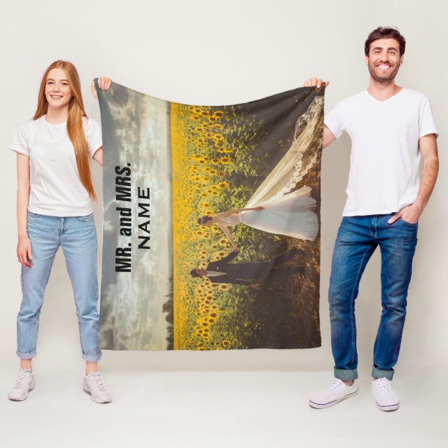 Couverture Polaire M. et Mme Mariage Photo Fleece Blanket (En situation)