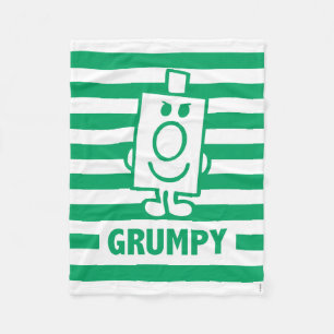 Couverture Polaire M. Grumpy Grin escarpé et rayures vertes
