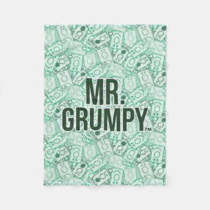 Couverture Polaire M. Grumpy   Nom vert et Motif de caractères