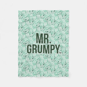 Couverture Polaire M. Grumpy   Nom vert et Motif de caractères