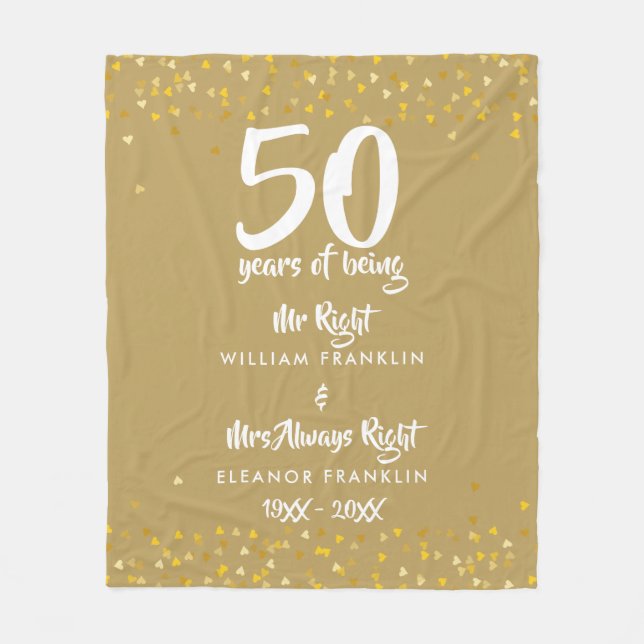 Couverture Polaire M. Mme Right Fun Golden 50e anniversaire (Devant)