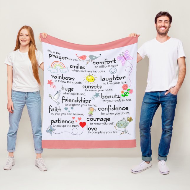 Couverture Polaire Ma prière pour vous rose de rose de | (En situation)