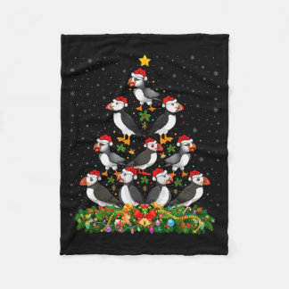Couverture Polaire Macareux Noël Arbre Cadeau Chapeau Santa Macareux