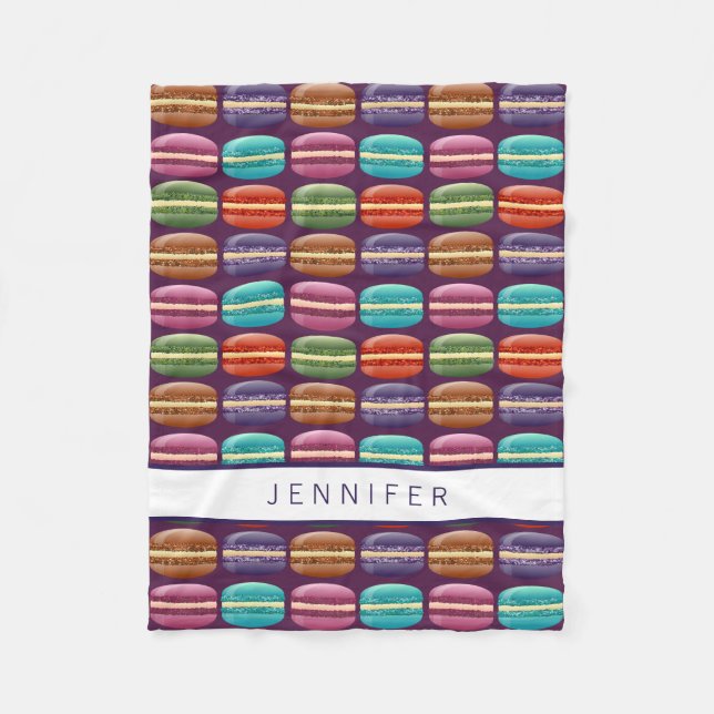 Couverture Polaire Macaron à Parties scintillant violette (Devant)
