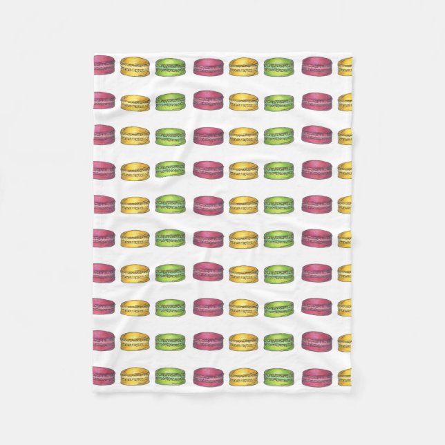 Couverture Polaire Macaron Cookies French Bakery Pâtisserie (Devant)