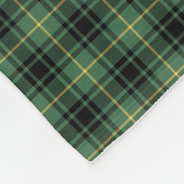 Couverture Polaire MacArthur Clan Tartan noir et vert (Coin)