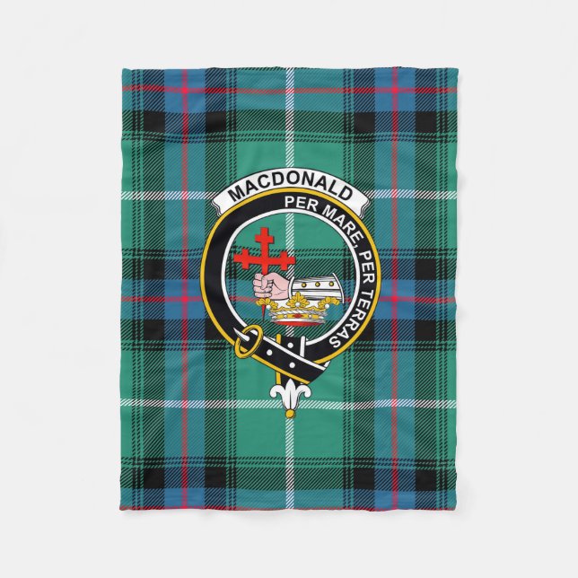 Couverture Polaire MacDonald Tartan, Badge & Crest Blanket (Devant)