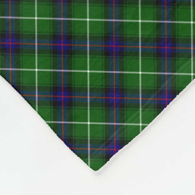 Couverture Polaire MacDonald tartan bleu vert plaid (Coin)