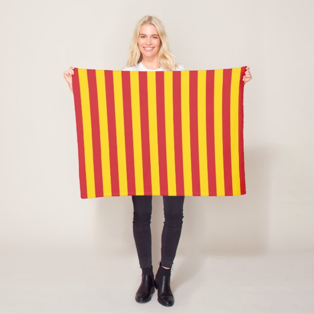 Couverture Polaire Macédoine drapeau du Vietnam rayures pays rouge ve (En situation)