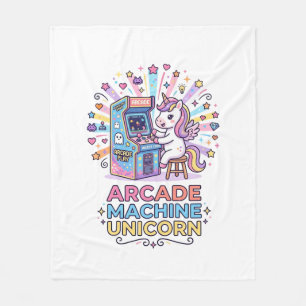 Couverture Polaire Machine de jeux vidéo licorne Impression licorne P