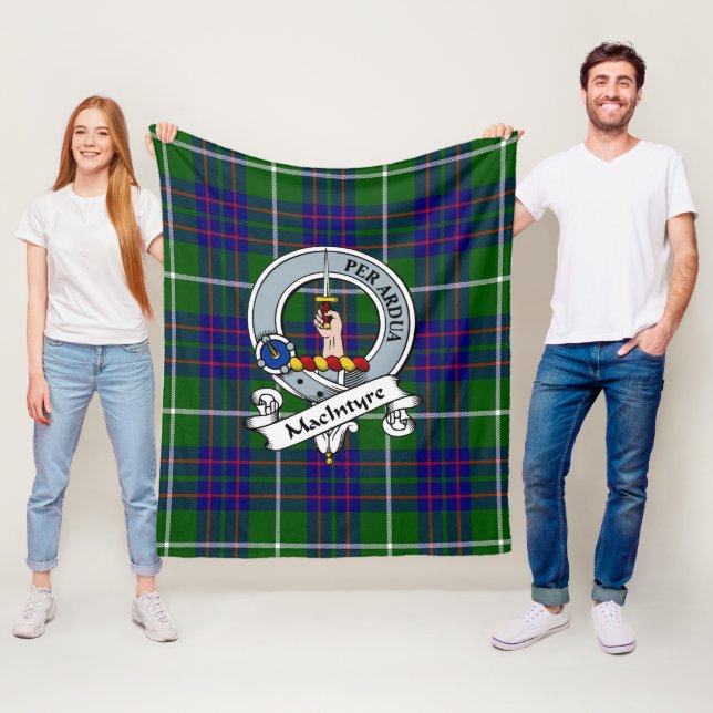 Couverture Polaire MacIntyre Chasse Moderne Clan Badge Tartan Plaid (En situation)