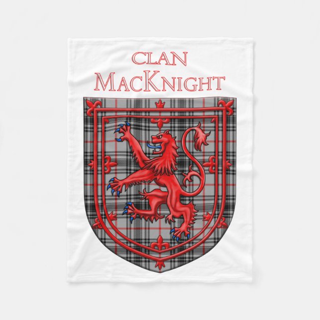 Couverture Polaire MacKnight Tartan Scottish Plaid Lion Rampant (Devant)