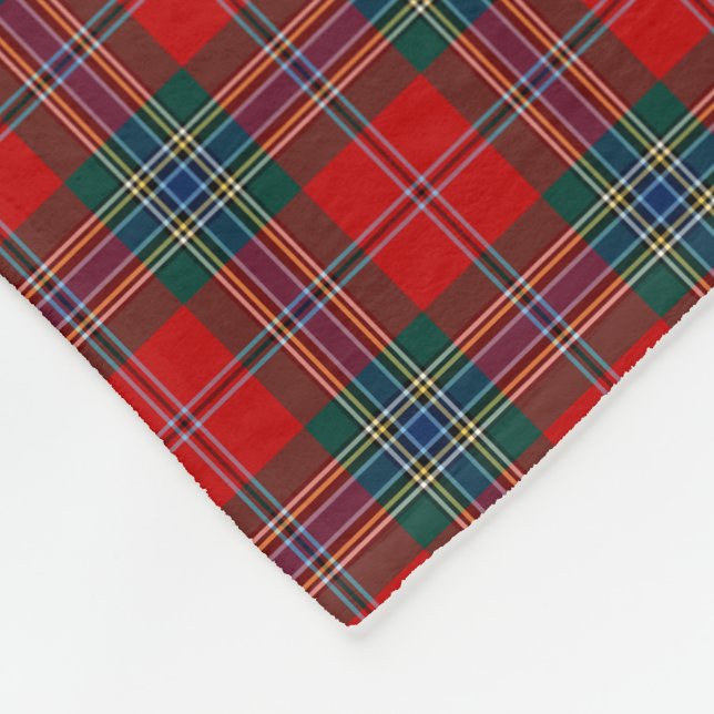 Couverture Polaire MacLean Clan rouge, vert et bleu Tartan (Coin)