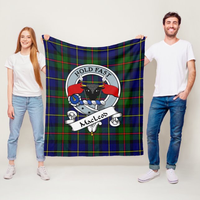 Couverture Polaire MacLeod De Harris Moderne Clan Badge Tartan Plaid (En situation)