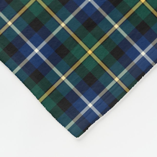 Couverture Polaire MacNeil de Barra Blue et Green Clan Tartan (Coin)