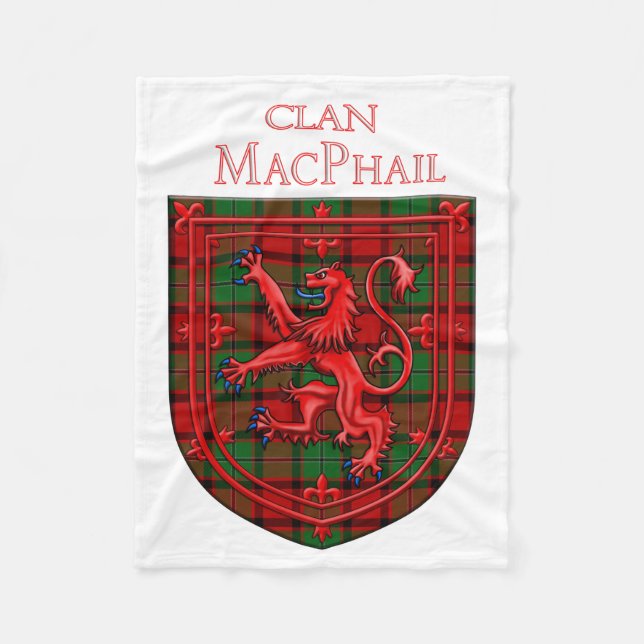 Couverture Polaire MacPhail Tartan Scottish Plaid Lion Rampant (Devant)
