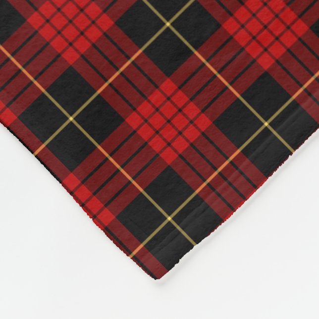 Couverture Polaire MacQueen Clan tarte rouge et noire (Coin)
