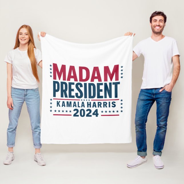 Couverture Polaire Madame la Présidente Kamala Harris 2024 Vote Democ (En situation)